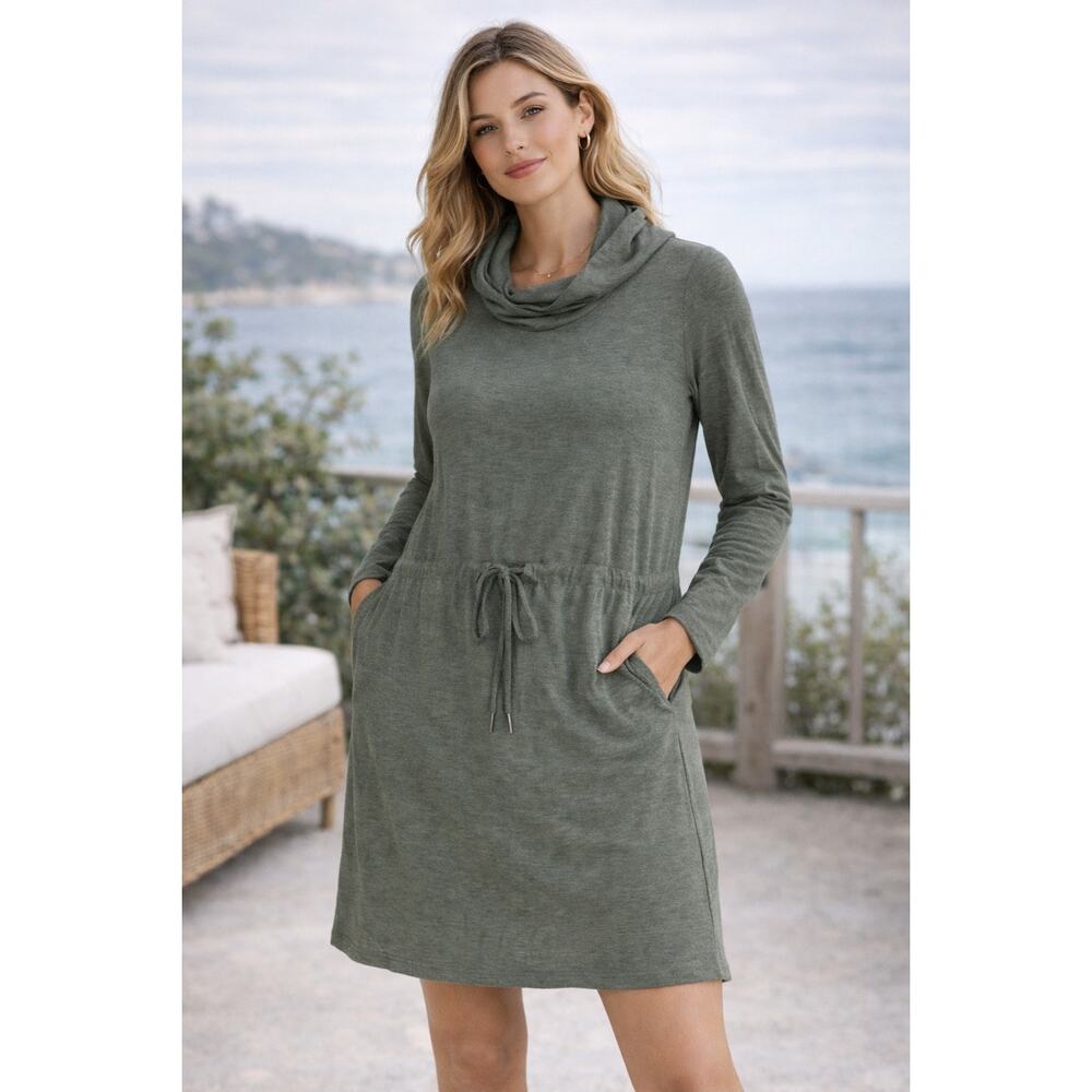 Kyodan Dress Womens Medium Olive Green Pockets Hoodie Athleisure Athletic